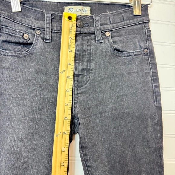 Madewell Jeans Womens Sz 24 Black Alley Straight Denim Pants Stretch Dark Casual - Picture 11 of 13